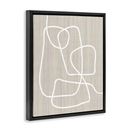 Stupell Industries Minimal White Line Beige Grain Pattern Modern Floating Frame Design By Alpenglow Workshop {3}