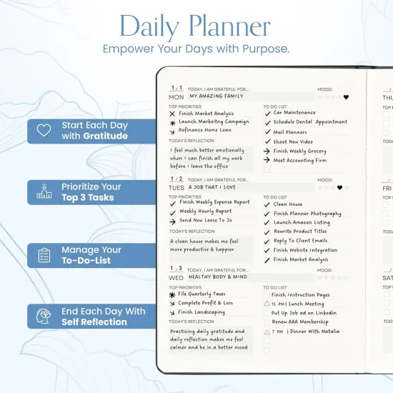 2025-2026 Daily & Weekly Planner - (5" x 8", Blue) {3}