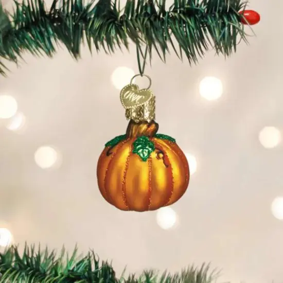 Old World Christmas 1.75 In Small Pumpkin Tree Ornament , Thanksgiving Fall Ornament Orange {3}
