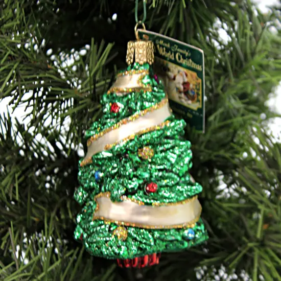 Old World Christmas 4.0 Inch Sentimental Christmas Tree Tree Ornament , Ornament Green {3}
