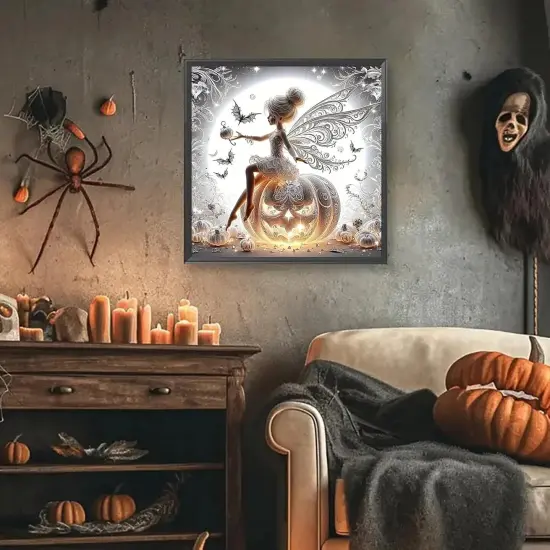 13.8x13.8 Inch - Pumpkin Elf Bat Diamond Painting Kits for Adults {3}