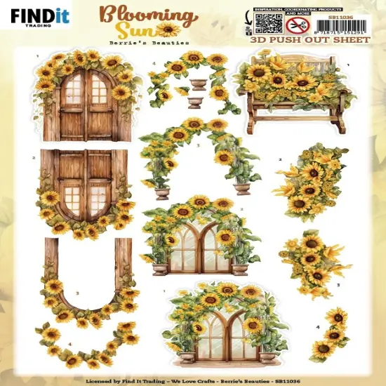 Find It Trading Berries Beauties 3D Push Out Sheet-Rustic Sunlight, Blooming Sun {1}