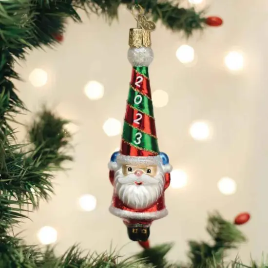 Old World Christmas 5.0 Inch 2023 Happy Santa Tree Ornament , Ornament Dated Hat Holiday Multicolored {3}
