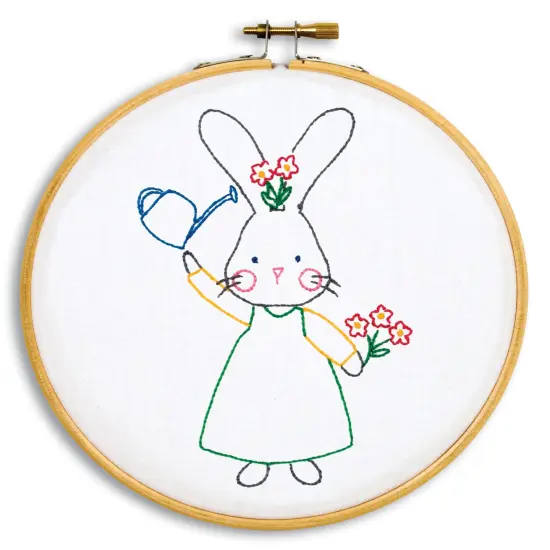 Jack Dempsey Stamped Hoop Kits 6"-Bunny {3}