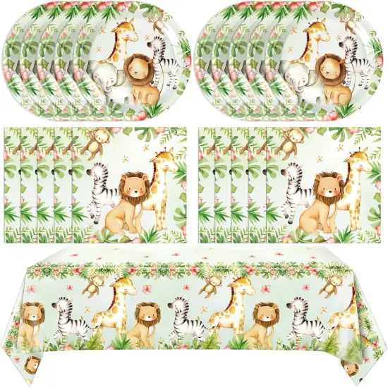 41Pcs Safari Baby Shower Decorations {1}