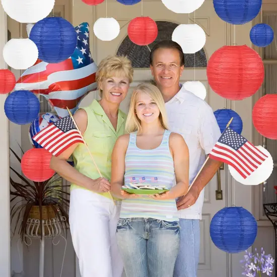 4th of July Independence Day Paper Lanterns Party Decorations DIY Hanging Paper Lanterns {4}