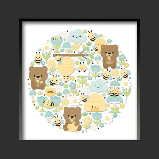 Doodlebug Design Shadow Box Insert Kit-Bee Happy {3}