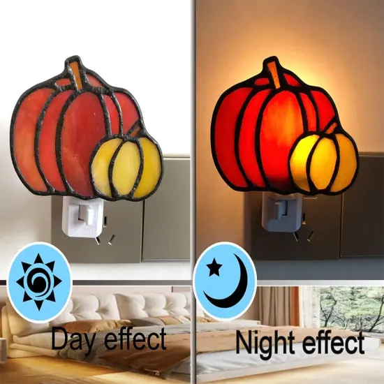 Stained Glass Pumpkin Night Light is Suitable for Bedroom {2}
