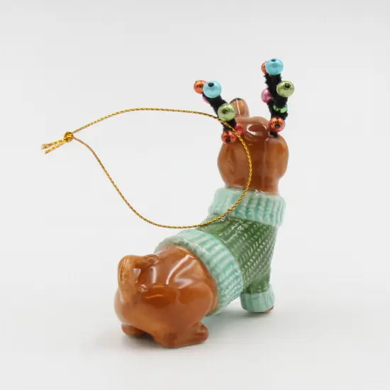 Ceramic Christmas Dachshund Ornament, Christmas Tree Decor, Dachshund Owner Gift, Dog Lover Gift {4}