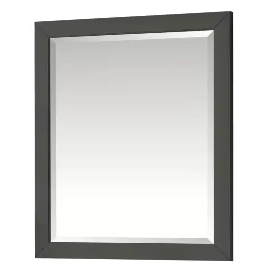 Solid Wood Frame 28x32 in. Rectangular Wall Bathroom Mirror White {4}
