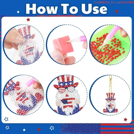24 Pcs 4th of July Diamond Art {2}