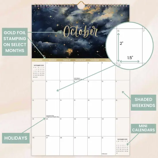 bloom daily planners 2025-26 Academic Hanging Calendar, 11" x 17", Seasonal {5}