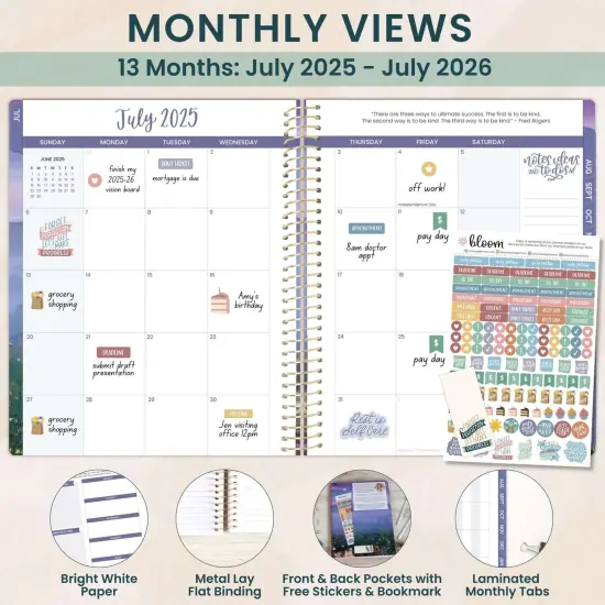 bloom daily planners 2025-26 Academic Planner, Soft Cover, 8.5" x 11", Mystical Mountains {4}