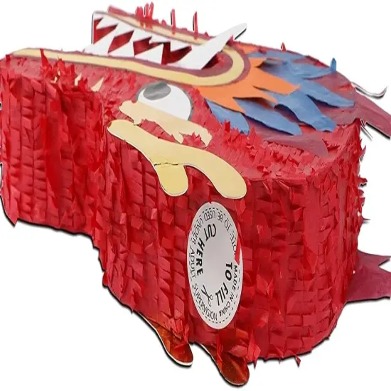 Dragon Pinata - Chinese Head, Birthday Party Supplies, 2025 Chinese New Year Decorations (16.5x11x3 In) {5}
