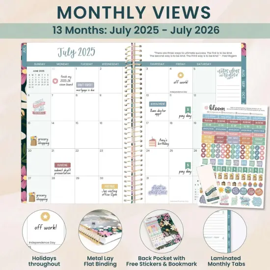 bloom daily planners 2025-26 Academic Planner, Soft Cover, 5.5" x 8.25", Blooming Wildly {3}