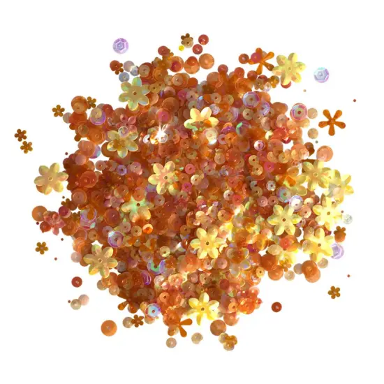 Sunburst Embellishment Bundle &ndash; Yellow & Orange Buttons, Crystals, Gems & Sequins &ndash; DIY Craft Kit for 8x10 Canvas Art {4}