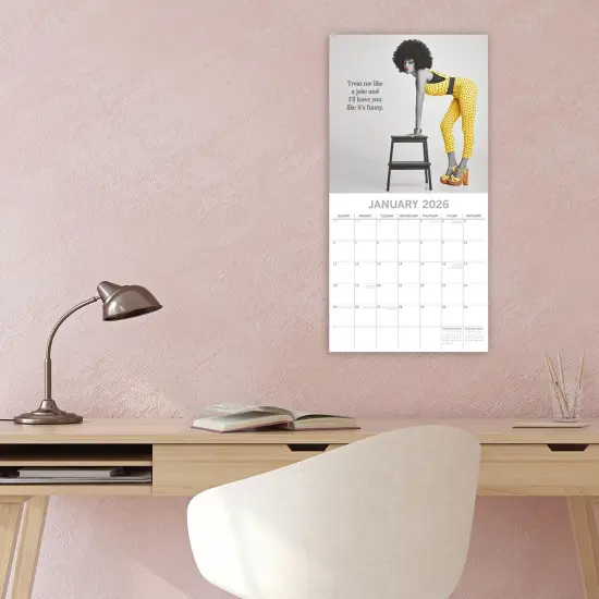 The Gifted Stationary 2026 Square Wall Calendar, Women’s Wit, 16-Month Funny Corner Theme Hanging Calendar with 180 Reminder Stickers, Month Planner for Home and Creative Spaces, 12x12 In Multicolor {2}