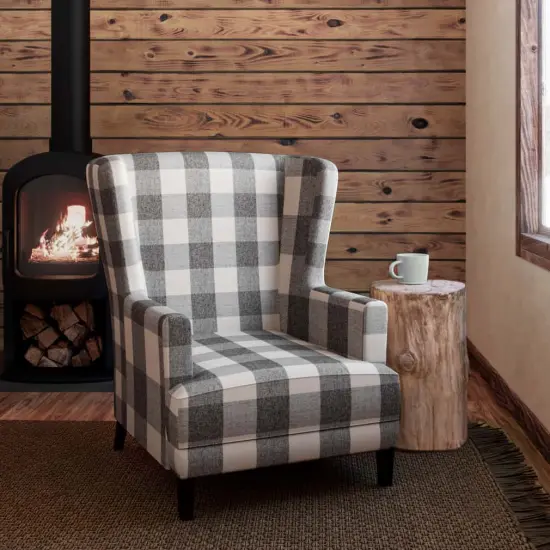 Buffalo Pewter - Grey & Silver Check & Houndstooth,Plaid Upholstery Fabric 54 Inches" {2}