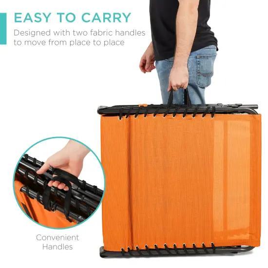 Best Choice Products Patio Chaise Lounge Chair, Outdoor Portable Adjustable Pool Recliner w/ Pillow Orange {2}