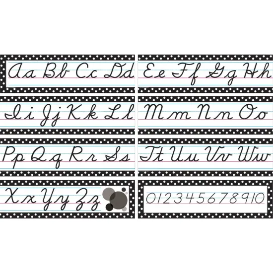 Black Polka Dots Cursive Mini Bulletin Board Set {1}