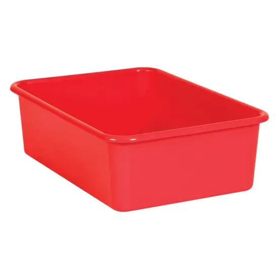 Red Large Plastic Storage Bin {1}