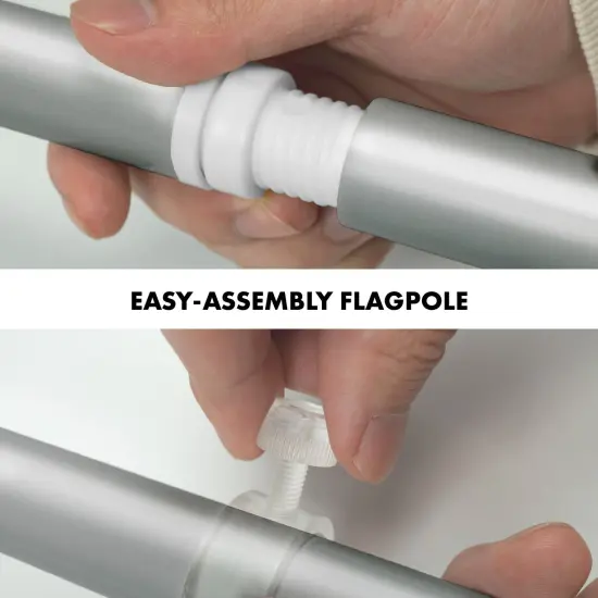 G128 Combo Pack: 6 Ft Tangle Free Aluminum Spinning Flagpole (Silver) & Botswana Batswana Flag 3x5 Ft, LiteWeave Pro Series Printed 150D Polyester | Pole with Flag Included {6}