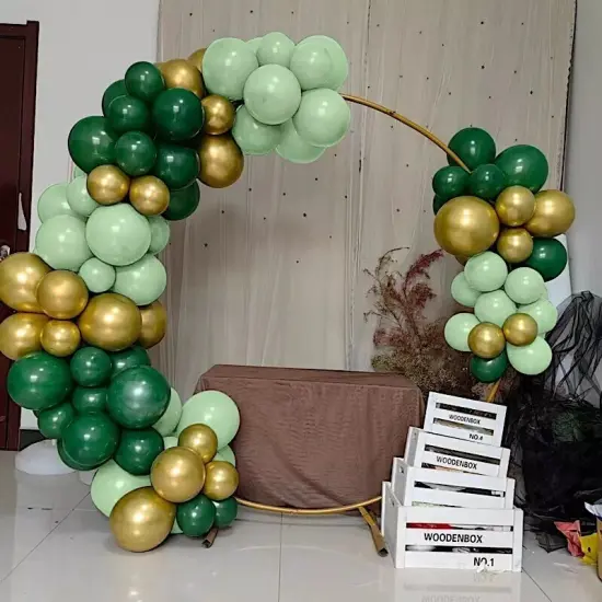 120 Gold Green Latex Balloons Garland Arch Party Decorations Kit Events Supplies {3}