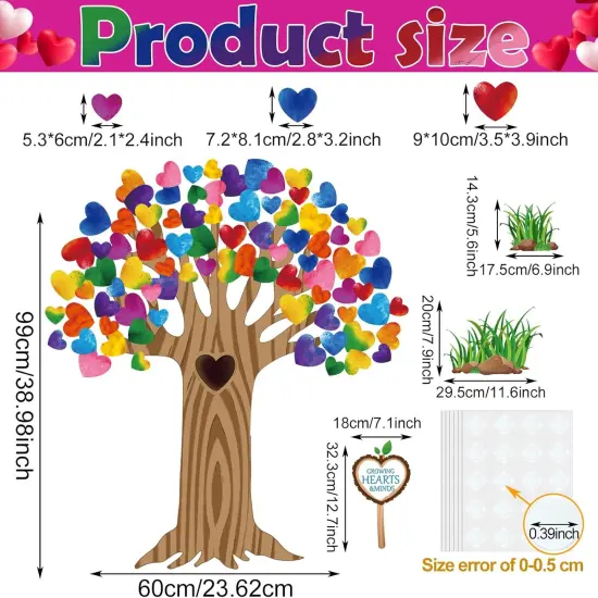 Classroom Tree Bulletin Board Decorations Set - Hearts {2}