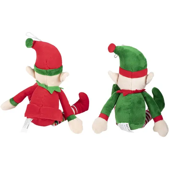 Blue Panda 2 Pack Christmas Elves Plush Toy, Santa Helper Boy and Girl Elf Stuffed Doll for Holiday Decorations, Cute Cuddly Elves Toy for Xmas Season, 12" Multicolor {6}