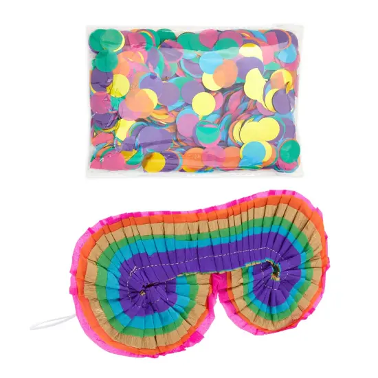 30-Inch Rainbow Pinata Stick with Rainbow Blindfold and Colorful Confetti - Pinata Bat for Birthday Party, For Ages 3+ Multicolor {5}