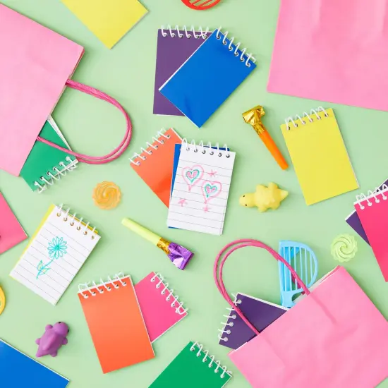 24 Pack Small Notepads for Party Favors - Top Spiral Mini Notebooks Bulk for Stocking Stuffers, Classroom Reward (6 Rainbow Colors, 2.25x3.5 In) Multicolor {3}