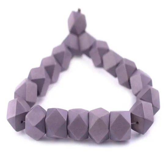 The Bead Chest Grey Cornerless Cube Wood Beads: 20mm Diamond Cut Natural Organic Beads for Jewelry Making {3}