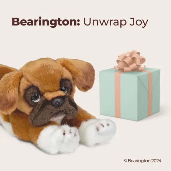 Bearington Roscoe Boxer Plush Stuffed Animal Puppy Dog, 15 inch, For Ages 0-14 Brown {5}