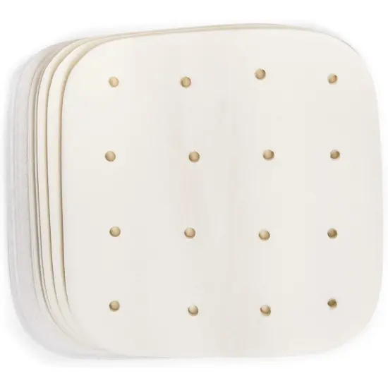 200 Pack Air Fryer Sheet Liners, White Parchment Paper Squares (7.5 x 7.5 In) {4}