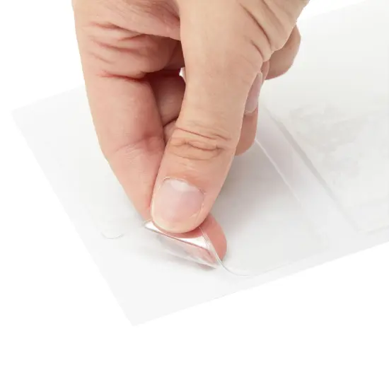 100-Pack Clear Business Card Pockets Holders 3.75x2 In, Self-Adhesive Side Load Plastic Protector, Sleeves Labels, Bulk Set for Storage, Organization, Labeling Bins, Folders, and Files {6}