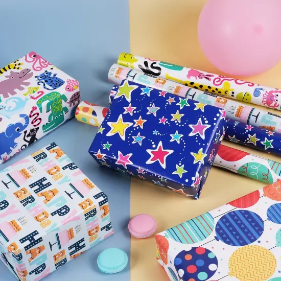 Gift Wrap Paper for Birthday Party Favor 17&rdquo; x 118&rdquo; Per Roll {5}