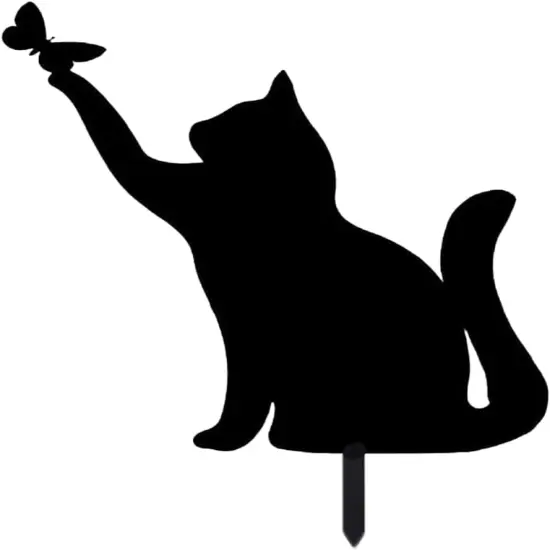 Metal Cat Stake Garden Decor, Yard Decoration Art for Lawn {1}