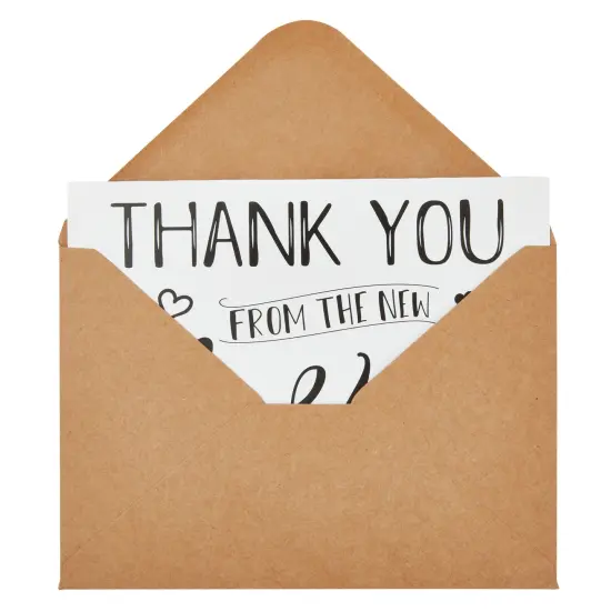 120 Pack Wedding Thank You from the New Mr and Mrs Cards Bulk with Kraft Brown Envelopes for Weddings, Showers, 4x6 in {5}