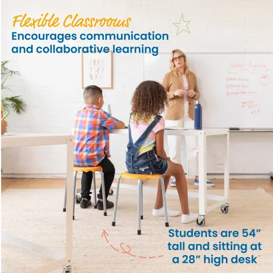 Daisy Stackable Stool Set, Flexible Seating, 8-Piece Yellow {4}