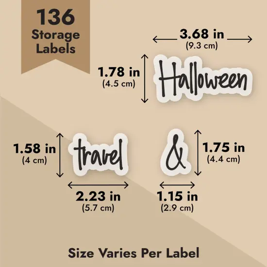 Talented Kitchen 136 Garage Labels for Storage Bins - Preprinted Black Script on Clear Household Stickers for Organizing Totes, Containers, and Boxes (Water Resistant) {4}