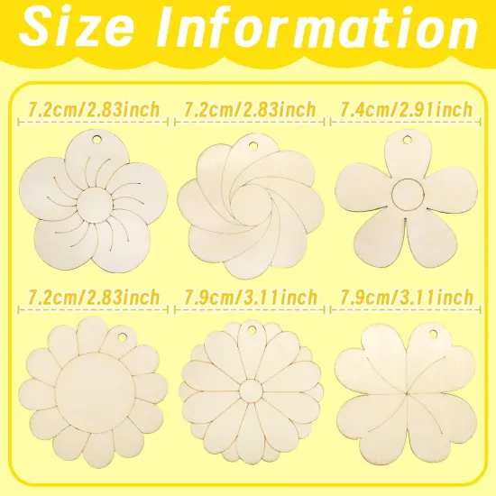 30 Pieces Flowers Wood Cutouts Floral {2}