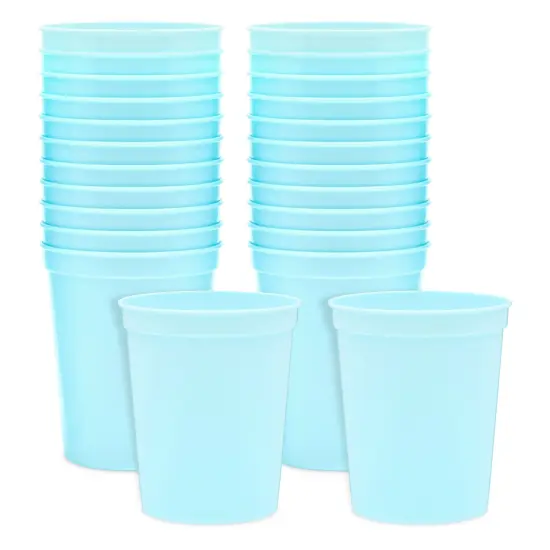 24-Pack 16-Ounce Blue Plastic Stadium Cups, Bulk Reusable Tumblers for All Occasions and Celebrations {1}