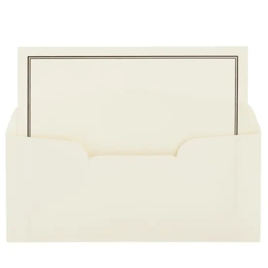 Pipilo Press 72 Piece Stationery Set for Writing Letters with 48 Ecru and Black Border Paper Sheets and 24 Envelopes (8.5 x 11 in) White {5}