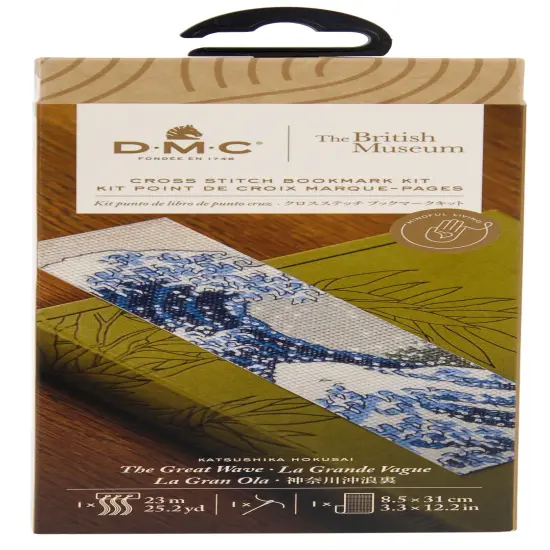 DMC Advanced Bookmark Cross Stitch Kit-The Great Wave By Katsushika Hokusai {1}