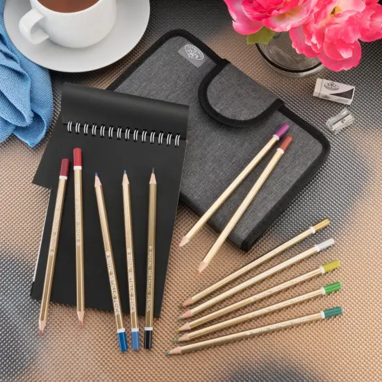 RSET-FS111 | Essentials&trade; 14pc Travel Metallic Drawing Folio Art Set {3}