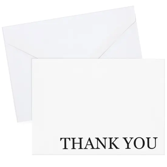 120 Pack Thank You Cards with Envelopes Bulk for Weddings, Bridal Showers, Graduations, Bridal, Baby Shower - Blank Inside - Minimalist Black and White Design {4}