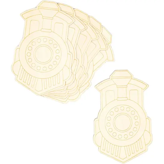 24 Pack Unfinished Wood Slice Train Cutouts for Crafts, Wooden Trains for DIY Projects (4.6 x 3.6 In) Brown {7}