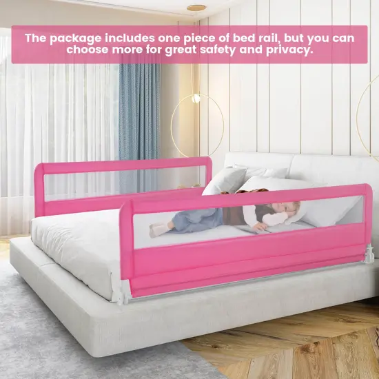 Babyjoy 71''Foldable Baby Bed Rail Guard Toddlers Swing Down Safety Bedrail {2}