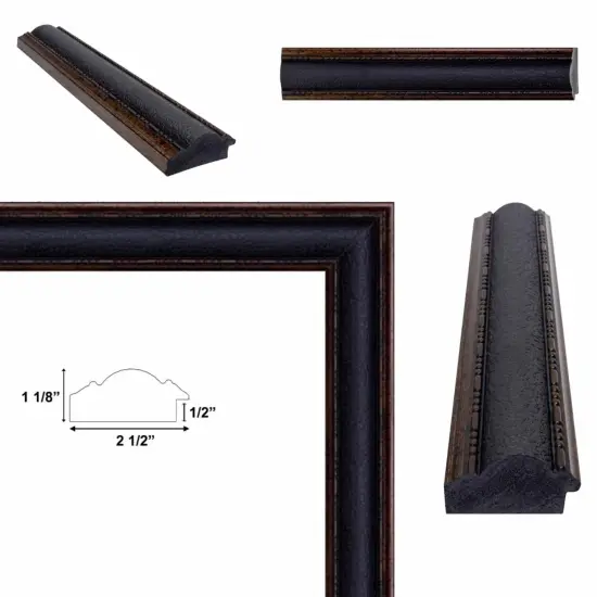 Wide Black Bronze Leather Picture Frame 24x30 frame {5}