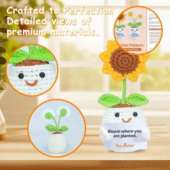 Potted Crochet Kit (Sunflowers) {4}